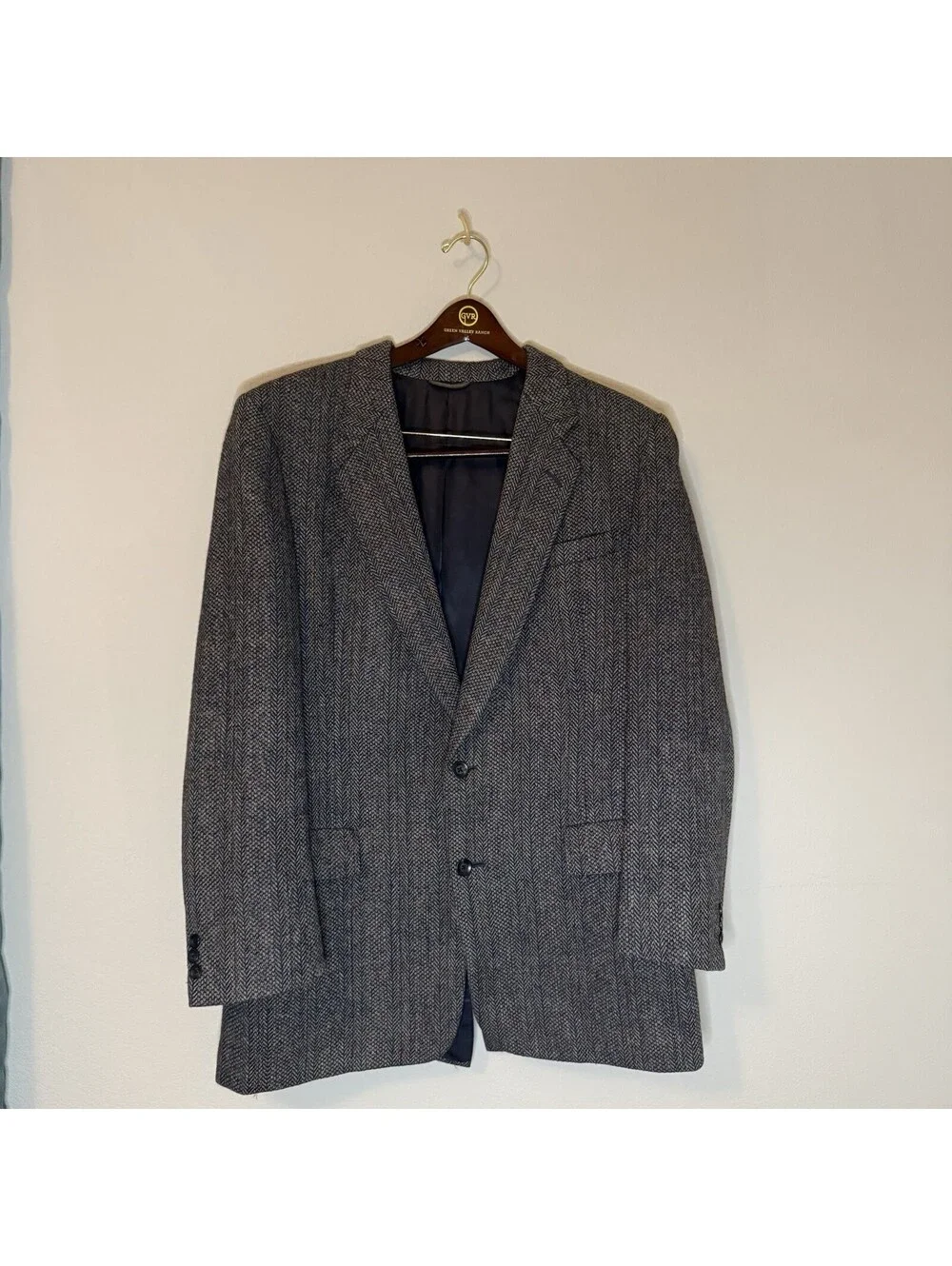 Christian Dior Monsieur Sport Coat Blazer Herringbone Wool Cashmere Gray 2 Btn